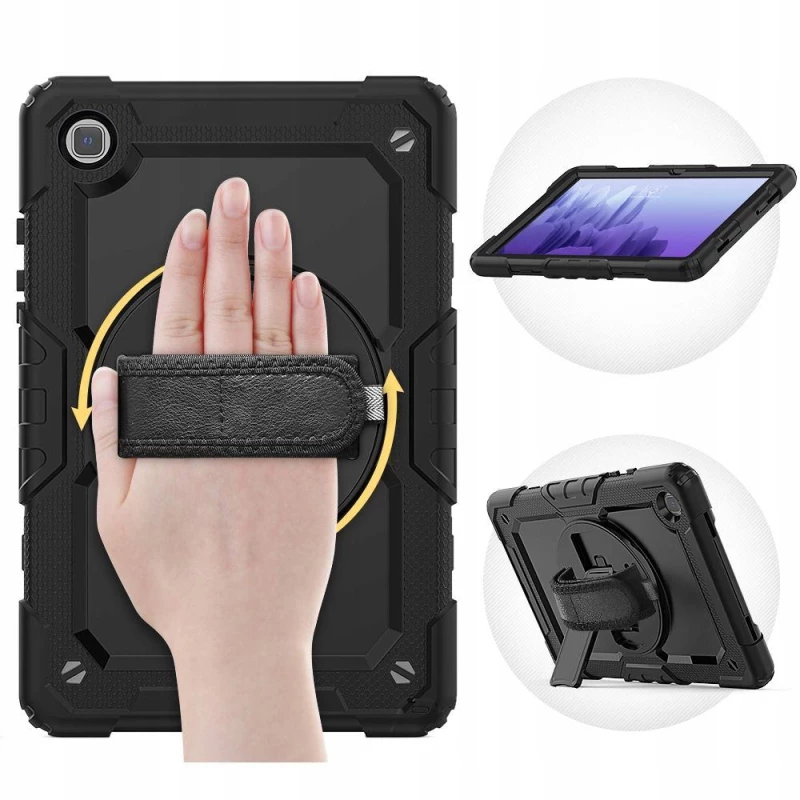 Θήκη TECH PROTECT SOLID360 HANDSTRAP, STAND για SAMSUNG GALAXY TAB S6 LITE 10.4 2020 / 2022 - ΜΑΥΡΟ