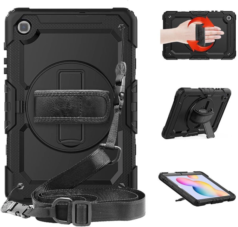 Θήκη TECH PROTECT SOLID360 HANDSTRAP, STAND για SAMSUNG GALAXY TAB S6 LITE 10.4 2020 / 2022 - ΜΑΥΡΟ