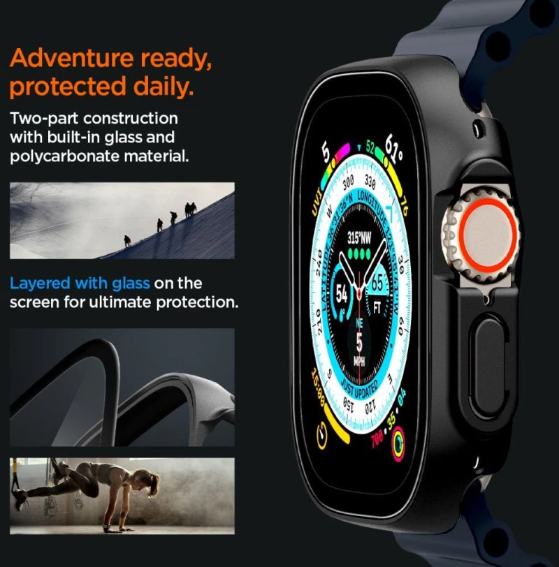 Θήκη Spigen SGP Thin Fit 360 για Apple Watch Ultra 49mm - ΜΑΥΡΟ - ACS05558