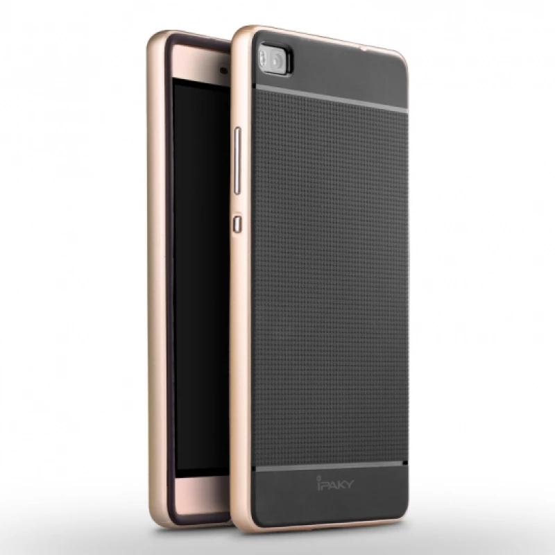 Θήκη IPAKY PREMIUM HYBRID για HUAWEI smartphone ASCEND P8 - ΧΡΥΣΟ