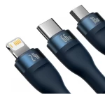 BASEUS Καλώδιο 3IN1 Φόρτισης Συγχρονισμού Flash Series Ⅱ USB-USB-C/microUSB/Lightning Type-C, LIGHTNING, MICROUSB 66W 1.20M - ΜΑΥΡΟ