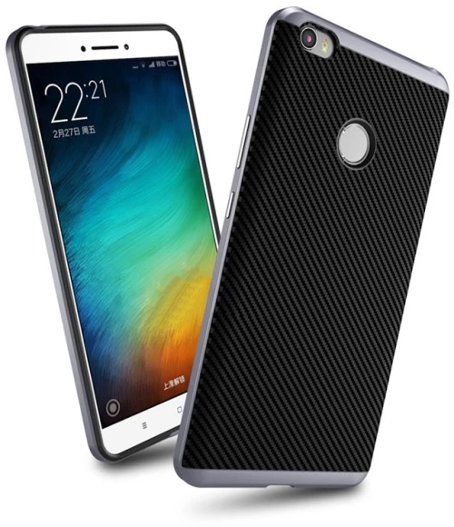 Θήκη IPAKY PREMIUM HYBRID CARBON για XIAOMI smartphone ΜΙ ΜΑΧ - ΓΚΡΙ