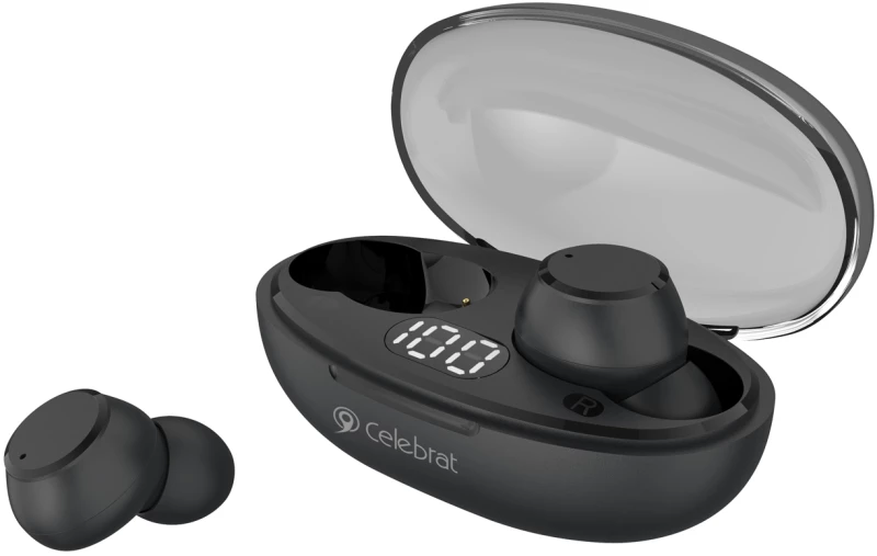 CELEBRAT earphones με θήκη φόρτισης TWS-W32  True Wireless  μαύρα