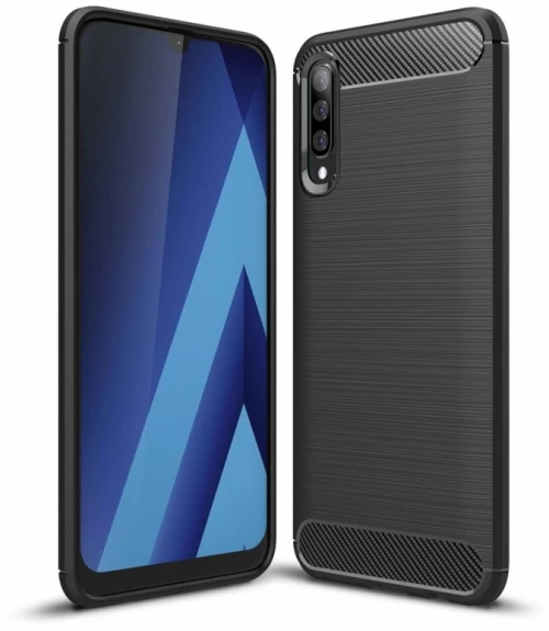 OEM Carbon Case Flexible Cover Case Samsung Galaxy A70 - Black