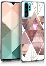 KW TPU Silicone Case Huawei P30 Pro - IMD Design  Light Pink / Rose Gold / White (47422.01)