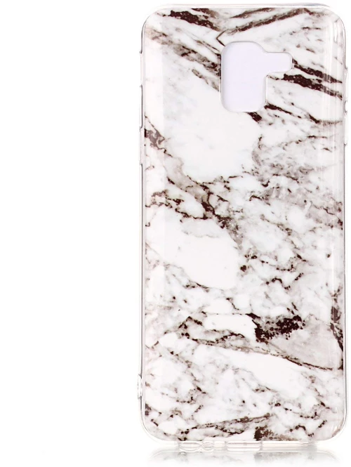 Samsung Galaxy J6 2018 Case Θήκη Σιλικόνης Marble Back Cover Brown oem
