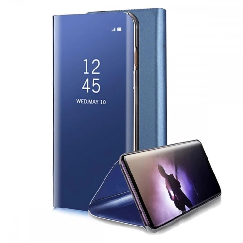 Xiaomi Mi A3 Lite - Cover Mirror flip Clear View Standing Shockproof Case Blue (oem)