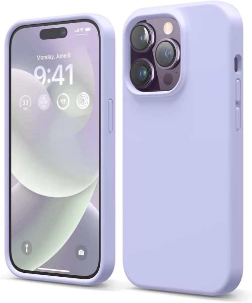 iPhone 14 Pro (6.1 inch) - Rubber Soft Touch Silicone Cover with Microfiber Purple (oem)
