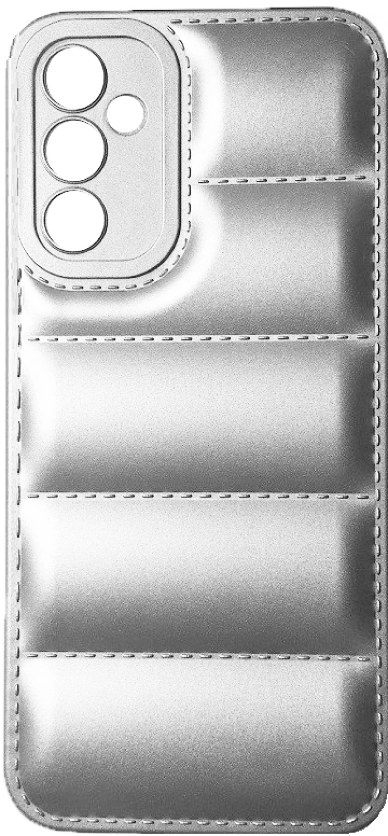 Samsung Galaxy A14 - Puffer Jacket Back Cover Δερματίνης με προστασία για κάμερα - Silver