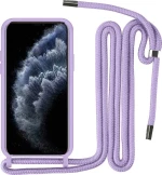 Crossbody Back Cover Σιλικόνης με Λουράκι Λιλά (Galaxy A34 5G) oem