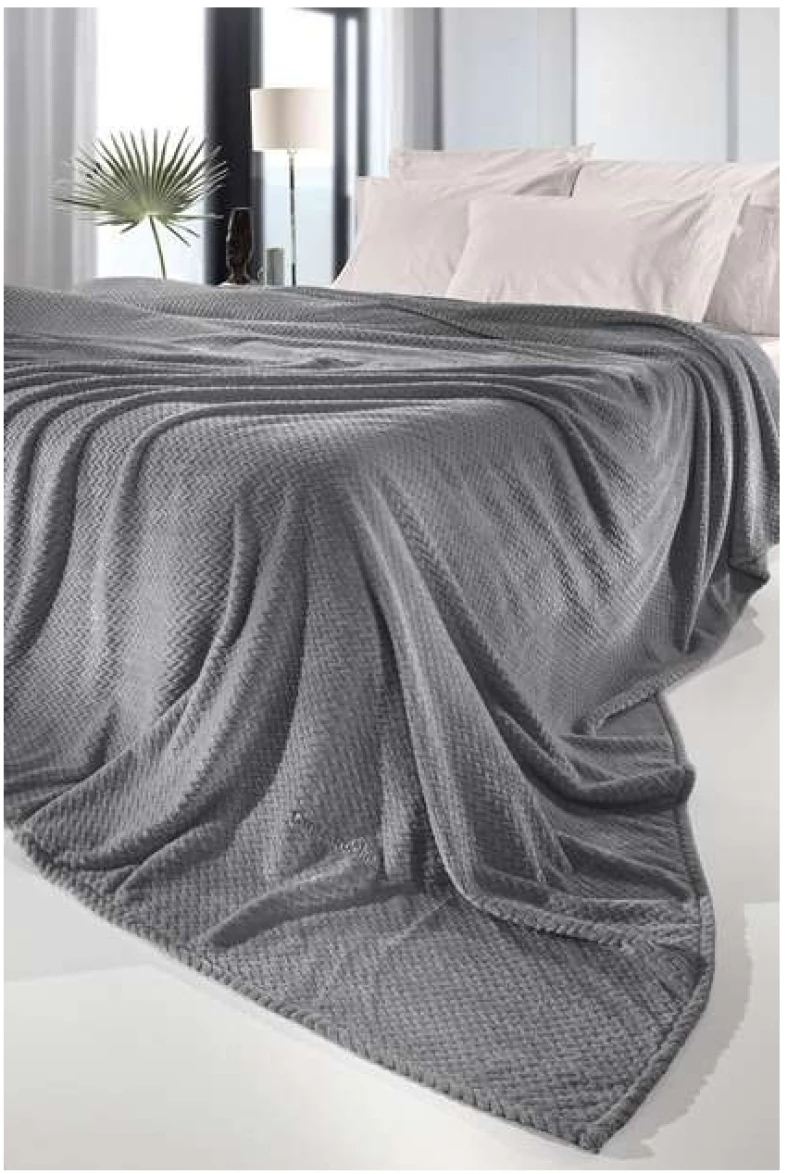 ΚΟΥΒΕΡΤΑ FLEECE ΥΠΕΡΔΙΠΛΗ ΣΕΤ 2ΤΕΜ (ROMBUS CARBON) - GUY LAROCHE ROMBUS CARBON / 100% ΜΙΚΡΟΪΝΕΣ