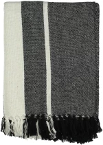 Ριχτάρι Ριγέ Μαύρο Βαμβακερό 130x170cm