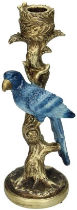 Κηροπήγιο Πουλί Μπλε Polyresin 10.5x9x25.5cm