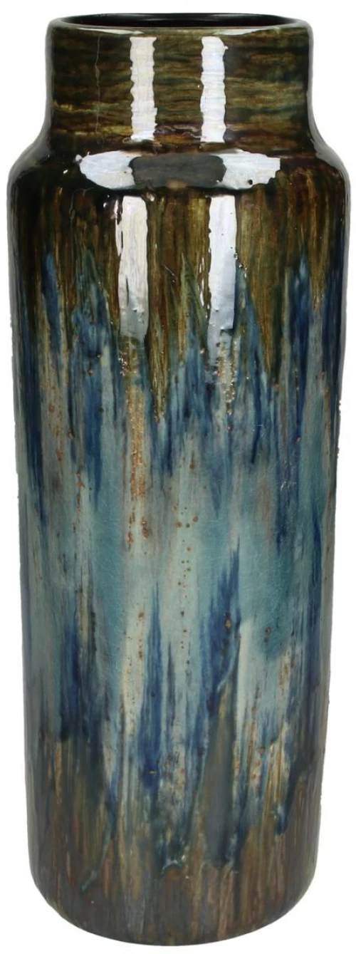 Βάζο Μπλε Κεραμικό 14.5x14.5x39cm