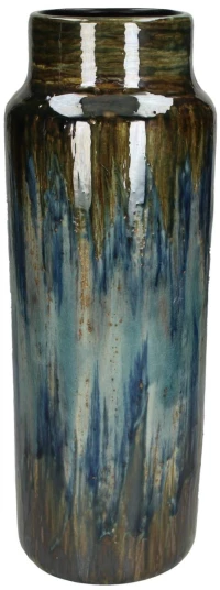 Βάζο Μπλε Κεραμικό 14.5x14.5x39cm