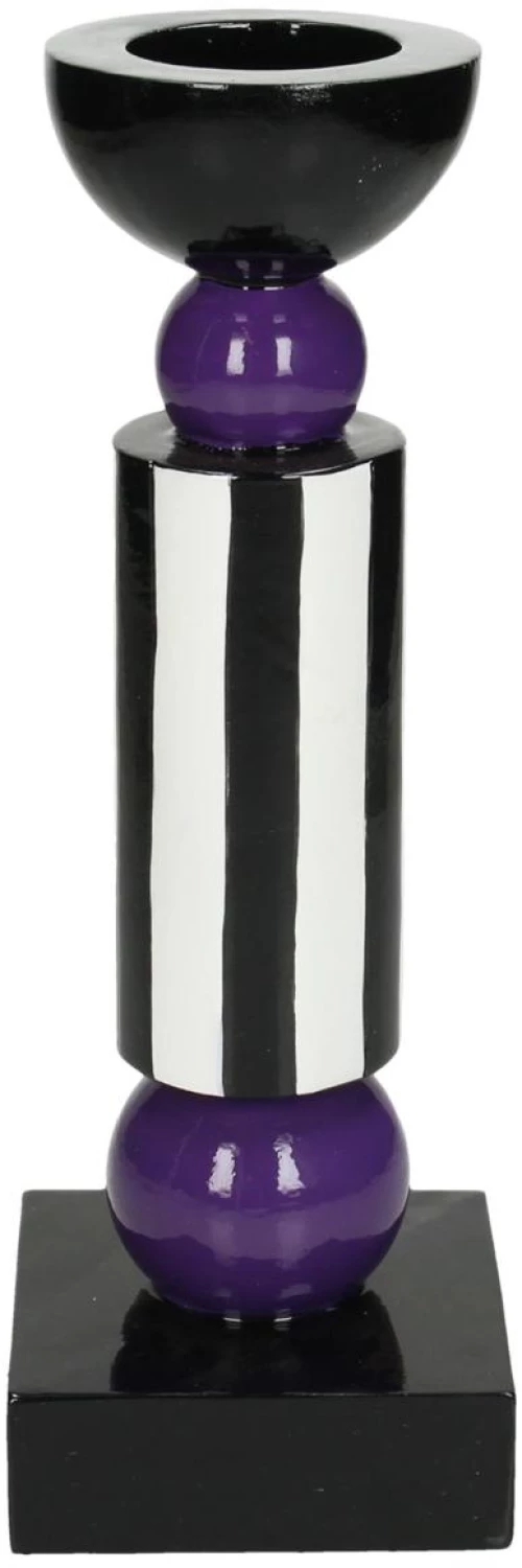Κηροπήγιο Μοβ Polyresin 8.2x8.2x24cm