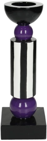 Κηροπήγιο Μοβ Polyresin 8.2x8.2x24cm