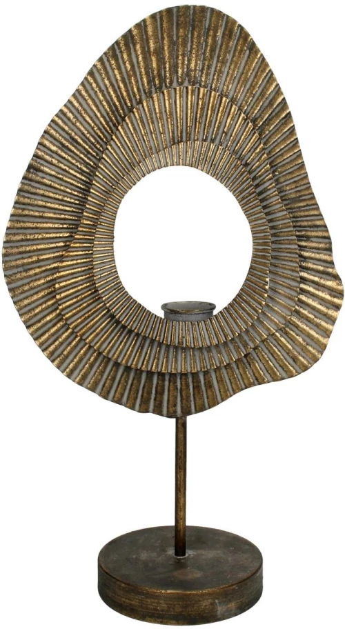 Κηροπήγιο Καφέ Μέταλλο 30x15x52cm
