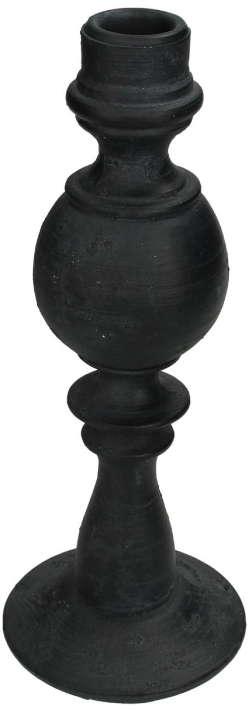 Κηροπήγιο Μαύρο Polyresin 8.5x8.5x22cm