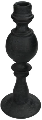 Κηροπήγιο Μαύρο Polyresin 8.5x8.5x22cm