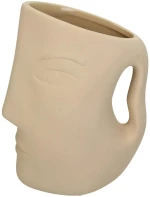 Βάζο Πρόσωπο Μπεζ Δολομίτης 17.6x10.2x24cm
