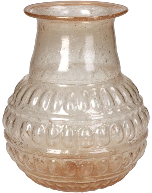 Βάζο Πορτοκαλί Γυαλί 10.5x10.5x13cm