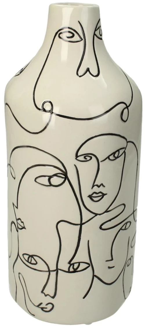 Βάζο Πρόσωπο Λευκό Δολομίτης 12.7x12.7x28.2cm