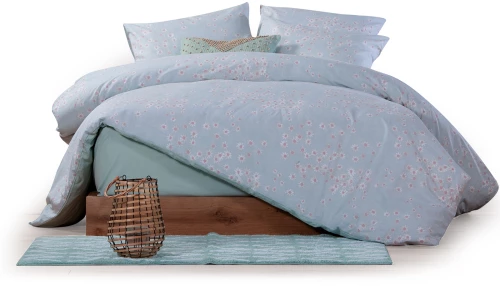 NEF-NEF ΣΕΝΤΟΝΙ ΒΑΜΒ. DAISARIO ΣΕΤ ΔΙΠΛΟ 2X(200Χ270)-2Χ(52Χ72) AQUA 100% ΒΑΜΒΑΚΙ