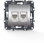 PRIME ΠΡΙΖΑ ΔΙΚΤΥΟΥ 2xRJ45 CAT6 UTP IP20 MAT ΑΛΟΥΜΙΝΙΟ ACA 1000113303