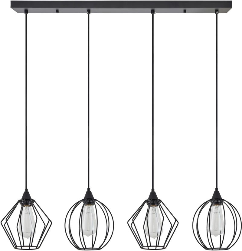 SE21-BL-B10-4BL-GR12 ADEPT FLEX Black Metal Grid Pendant+ HOMELIGHTING 77-8952