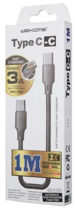 WK Charging Cable WK TYPE-C/TYPE-C Black 1m Full Speed WDC-106 3A 250521