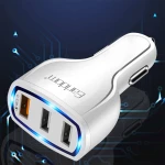Φορτιστή αυτοκινήτου Earldom ES-CC13, 3xUSB, QC3.0, με καλώδιο Type-C, Λευκο - 40254