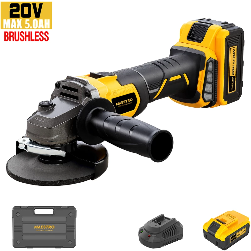 Maestro MCG-20BL BRUSHLESS ΓΩΝΙΑΚΟΣ ΤΡΟΧΟΣ (ΛΙΘΙΟΥ 20V - 1X5 Ah) 420208