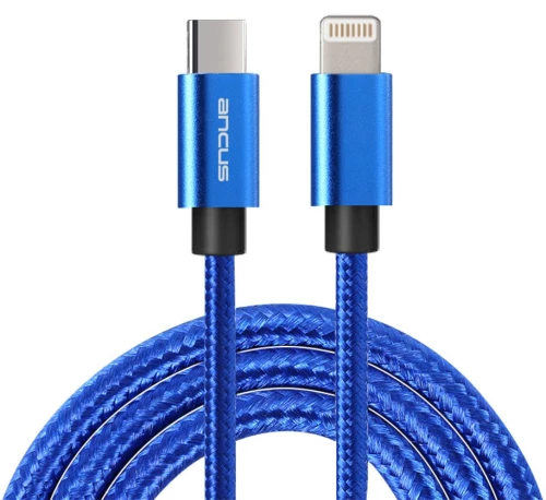 Ancus Καλώδιο Σύνδεσης και Φόρτισης Ancus Flow Plus E54 USB-C σε Lightning 2.0A με Braided Καλώδιο Μπλέ 1μ. 35133 5210029092381
