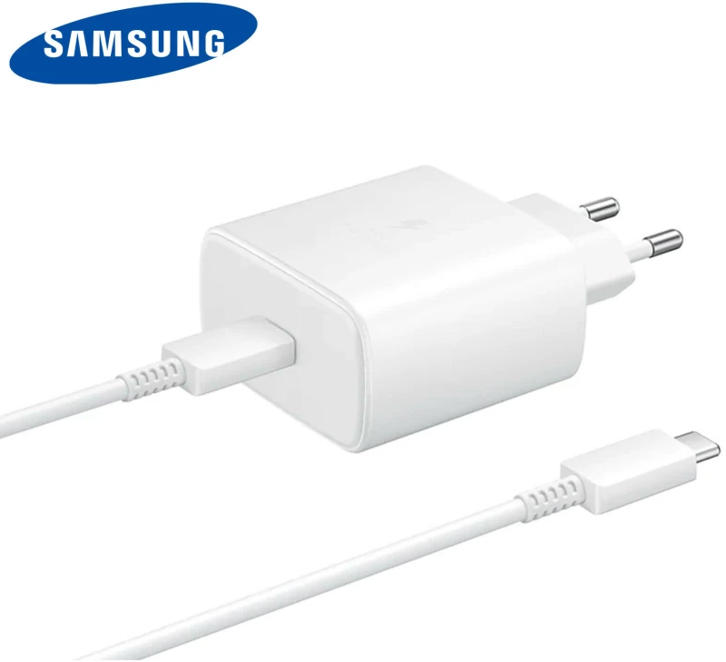 Wall Charger Samsung TA845, 45W, 1x Type-C with Type-C Cable White (Bulk) 322061 7348008757407