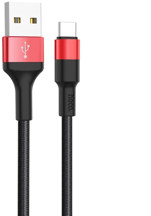 Hoco Cablu de Date USB-A la Type-C 10W, 2A, 1m - Hoco Xpress charge (X26) - Black / Red 6957531080251