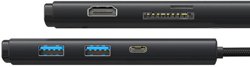 Baseus Hub 6w1 Baseus Lite Series USB-C to 2x USB 3.0 + USB-C PD + HDMI + SD/TF (black) 033108