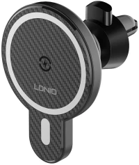 LDNIO LDNIO Car Mount ,MA20 with inductive charger 15W and metal ring (Black) 045400