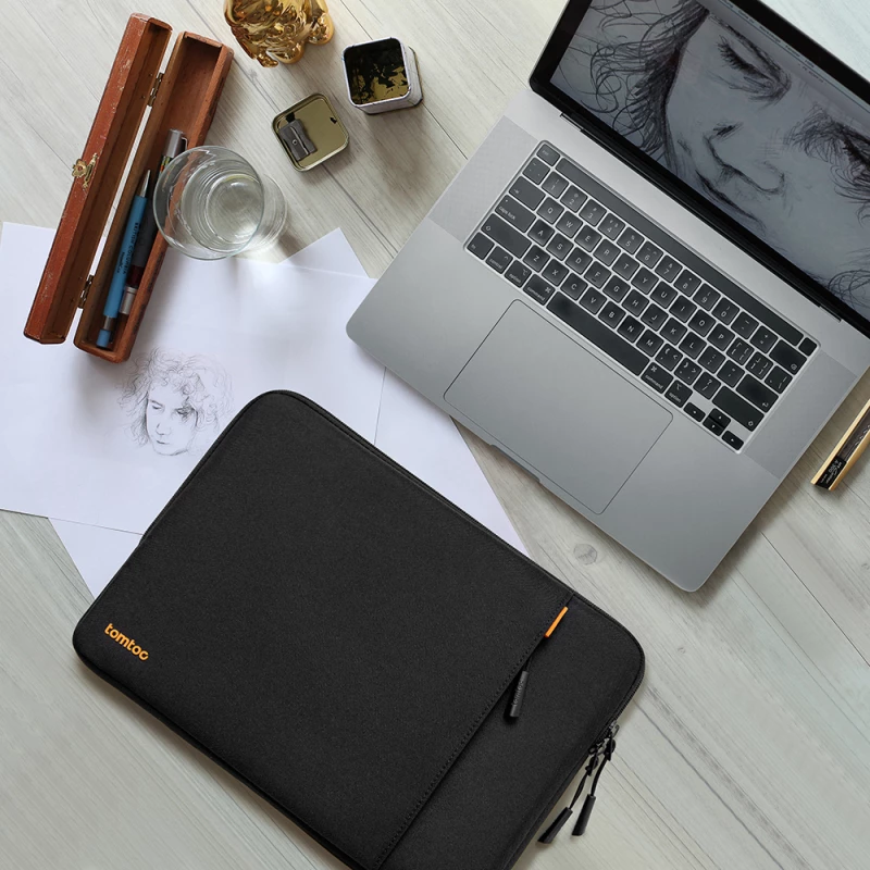 Tomtoc Tomtoc - Laptop Sleeve (A13D2D1) - with Corner Armor and Military-Grade Protection, 14″ - Black 6971937064417
