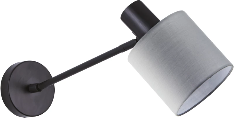 SE21-BL-22-SH2 ADEPT BLACK WALL LAMP GREY SHADE+ HOMELIGHTING 77-8320