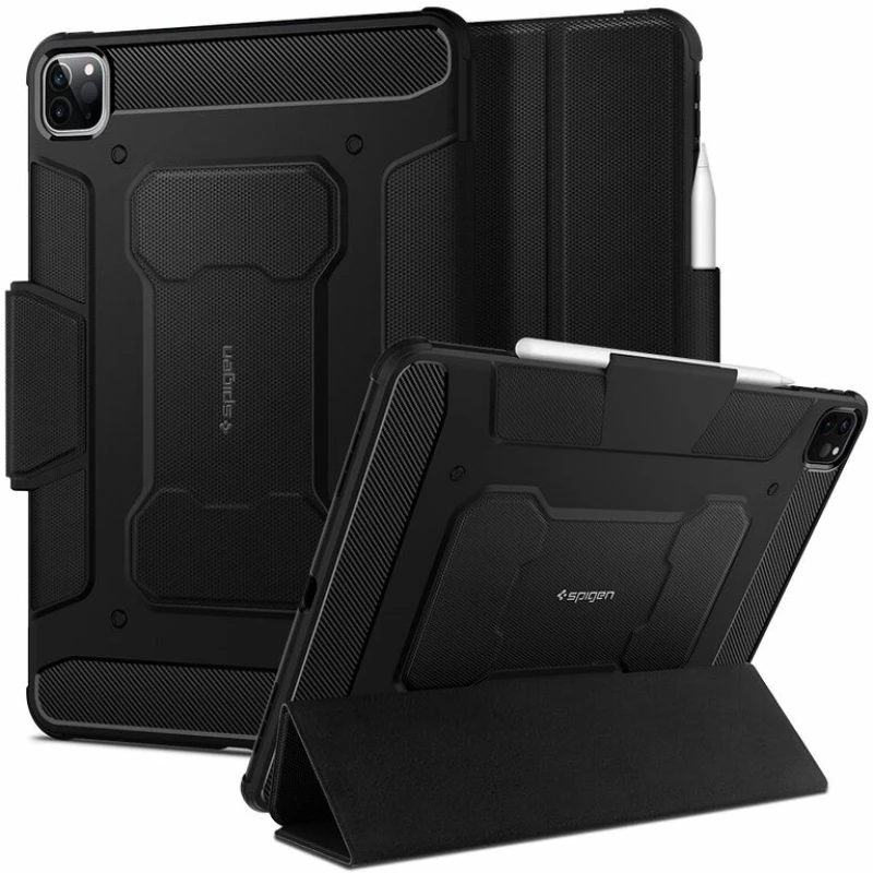 Spigen Husa pentru Apple iPad Pro 12.9 (2021 / 2022) - Spigen Rugged Armor Pro - Black 8809756646751