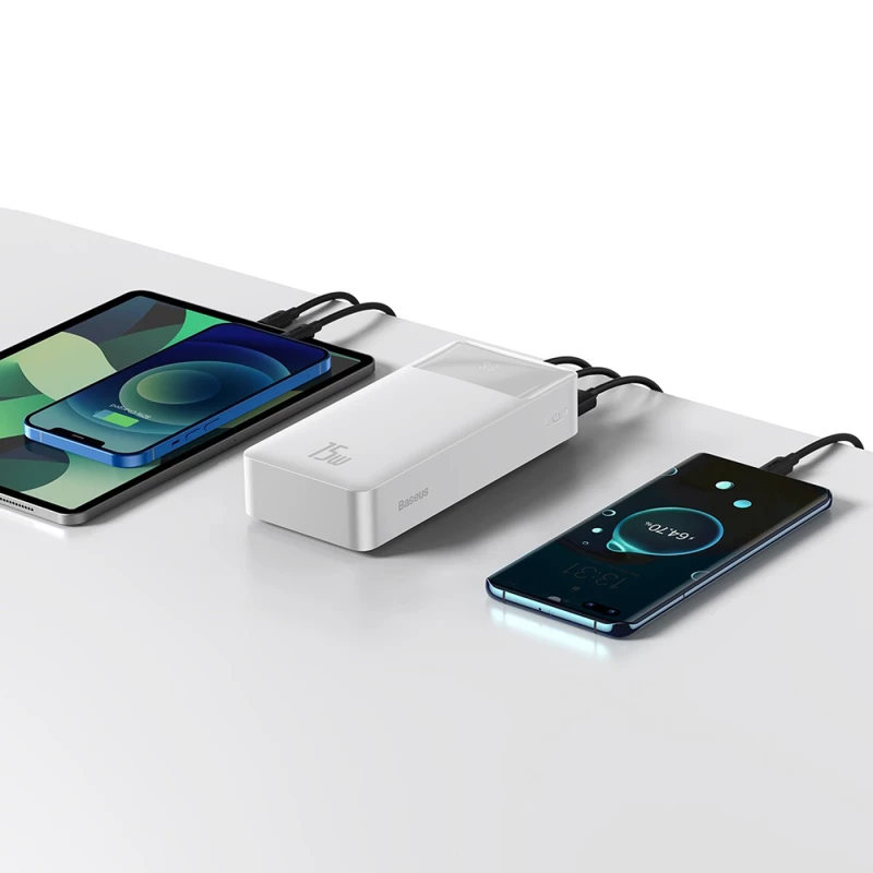 Baseus Baterie externa 30000mAh, 15W - Baseus Bipow Digital Display (PPBD050202) - White 6932172618247