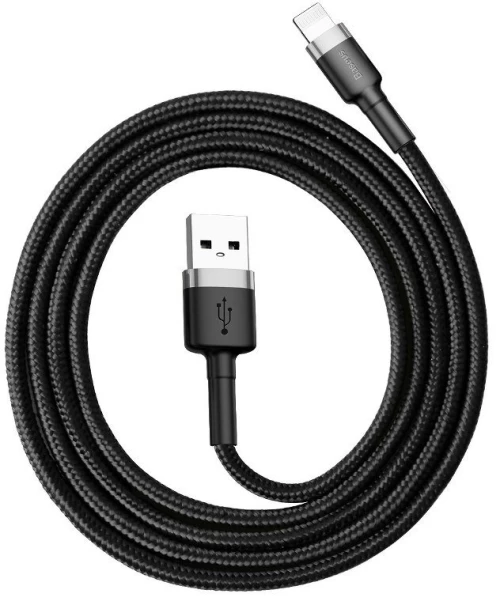 Baseus Baseus Cafule USB Lightning Cable 2.4A 0.5m (Gray+Black) 020109