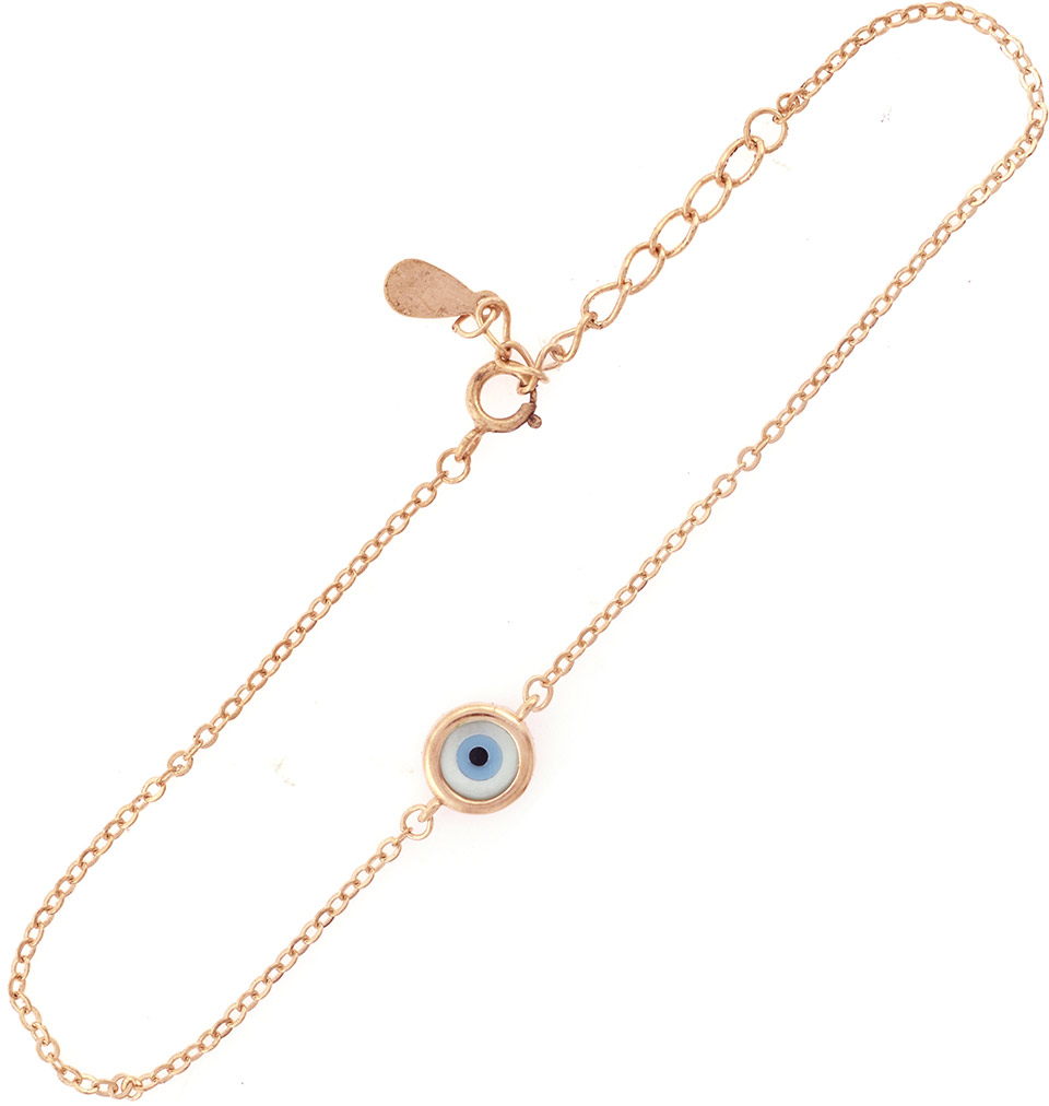 Επιχρυσωμένο Ασημένιο Ροζ Χρυσό  Ασημένιο Βραχιόλι Ματάκι