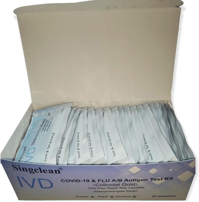 Singclean IVD Σετ Ανίχνευσης Covid-19 & Γρίπης Α/Β 20 τεμάχια