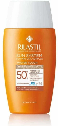 Rilastil Sun System Water Touch Αδιάβροχη Αντηλιακή Κρέμα Προσώπου SPF50 με Χρώμα 50ml
