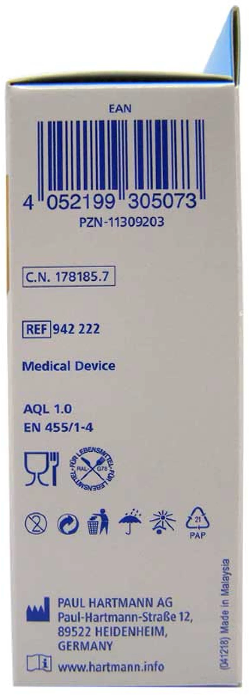 Hartmann Peha Soft Nitrile Fino - Μπλε Γάντια Νιτριλίου 10 Τεμάχια