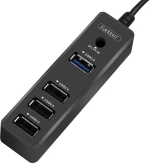 USB hub Earldom HUB07, USB 3.0, 4 θύρες, Μαυρο - 40172