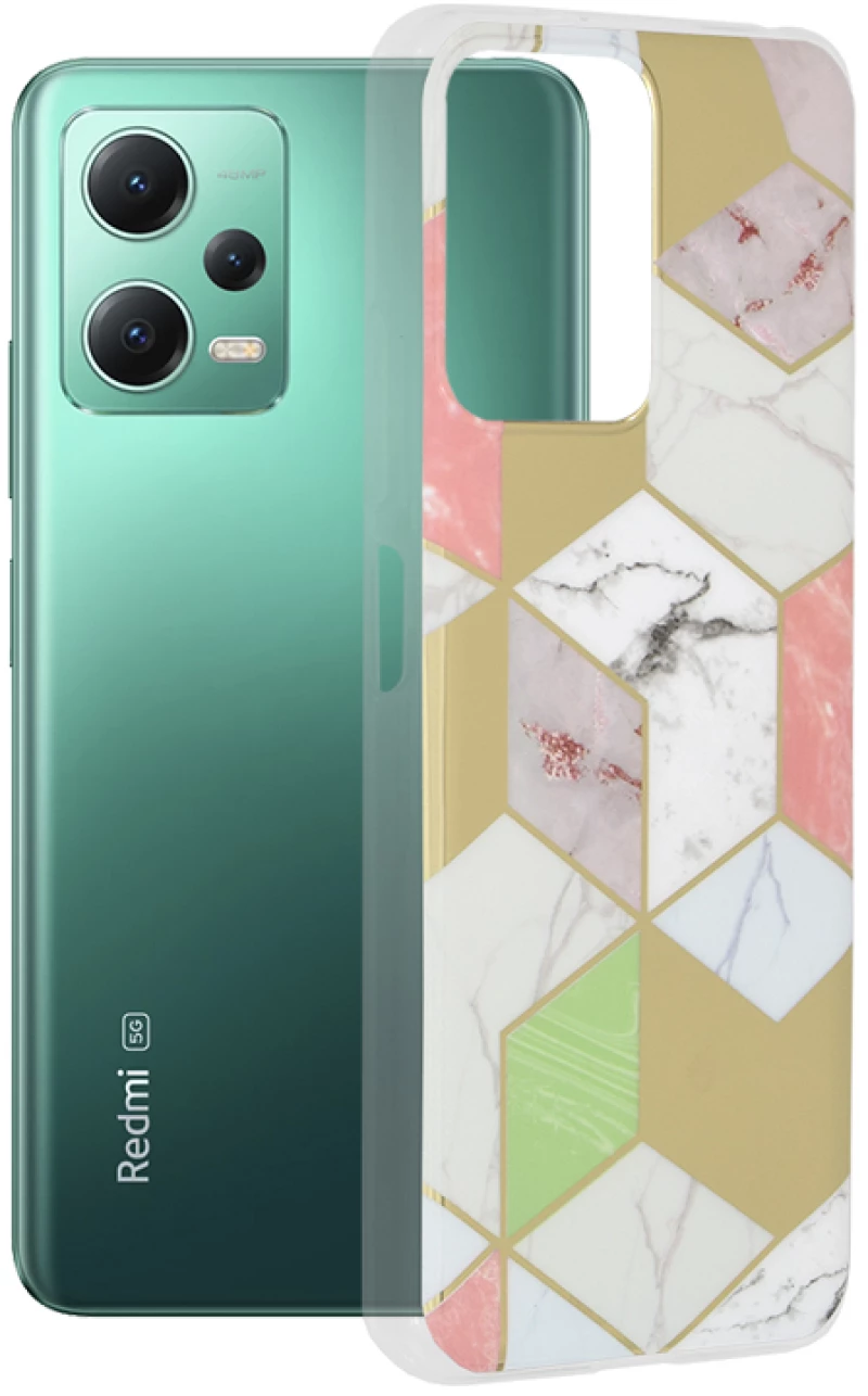 Techsuit Husa pentru Xiaomi Redmi Note 12 5G / Poco X5 - Techsuit Marble Series - Purple Hex 5949419003033