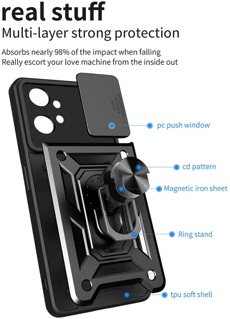 Techsuit Husa pentru Motorola Moto G32 - Techsuit CamShield Series - Black 5949419002685
